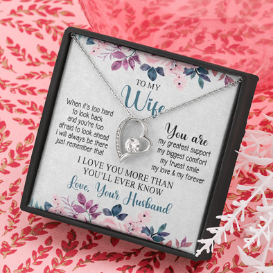 To My Wife, Forever Love Necklace With I Will Always Be There Just Remember That Message Card, Jewelry For Her, Birthday, Gift For Her, Pendant For Her, Message Card
