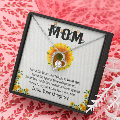 Mom, Forever Love Necklace With For All The Special Little Things You Do Message Card, Mother's Day Gift From Daughter, Birthday, Anniversary, Jewelry For Her, Pendant For Her