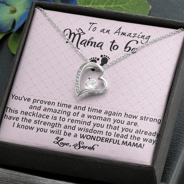To An Amazing Mama To Be Forever Love Necklace, Mother's Day, Anniversary, Birthday, Mother's Day, Christmas, Gift For Her Valentine's Day, Jewelry For Mom, Customized Pendant For Newly Mom