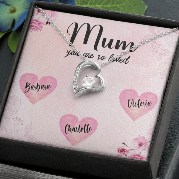 Mum You Are So Loved, Customized Pendant, Forever Love Necklace, Customized Pendant For Her, Mother's Day Gift, Birthday Gift, Christmas, Anniversary, Gift For Her, Valentine's Day, Jewelry For Her