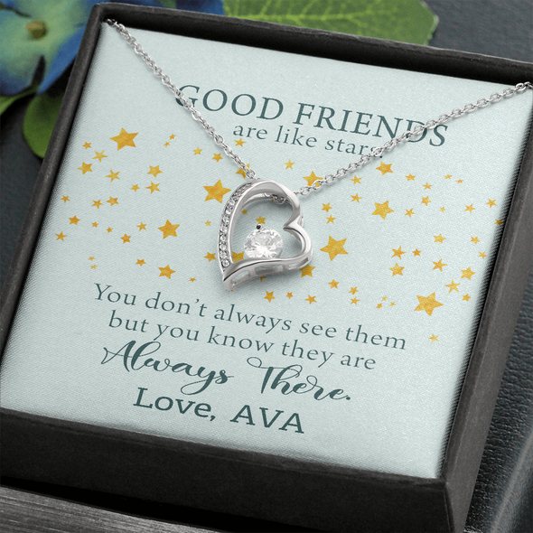 To My Good Friends, Forever Love Necklace With You Don't Always See Them Custom Message Card, Jewelry For Her, Birthday, Gift For Her, Necklace for Her