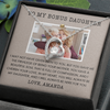 To My Bonus Daughter, Forever Love Necklace With Privilege Of Being Your Mother Message Card, Customized Picture And Name Gift Pendant For Her, Christmas, Birthday, Anniversary, Gift For Her