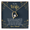 To My Beautiful Wife, Forever Love Necklace With Our Journey Through Life Means Everything To Me Customized Message Card, Birthday, Gift For Her, Jewelry For Her, Pendant For Her