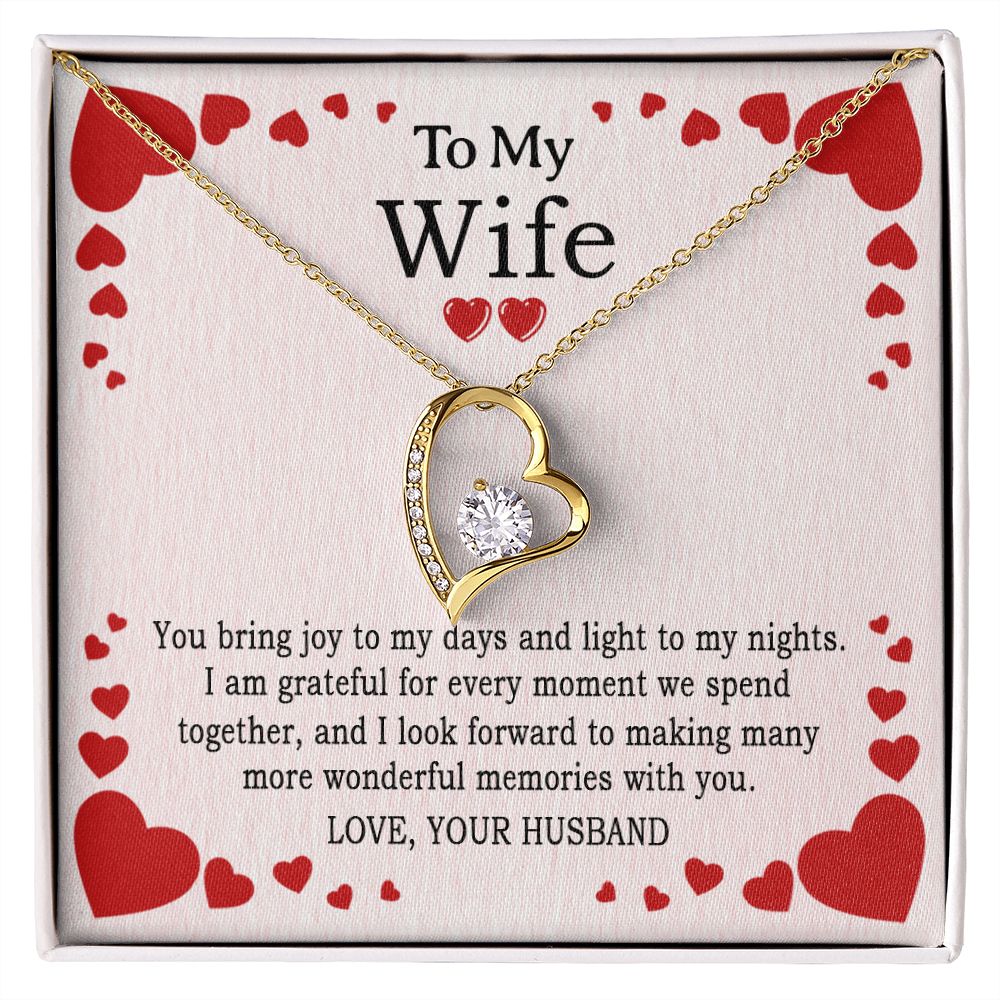 TO MY WIFE, FOREVER LOVE NECKLACE AND MESSAGE CARD, ANNIVERSARY, BIRTHDAY, GIFT FOR HER, JEWELRY FOR HER, PENDANT FOR HER