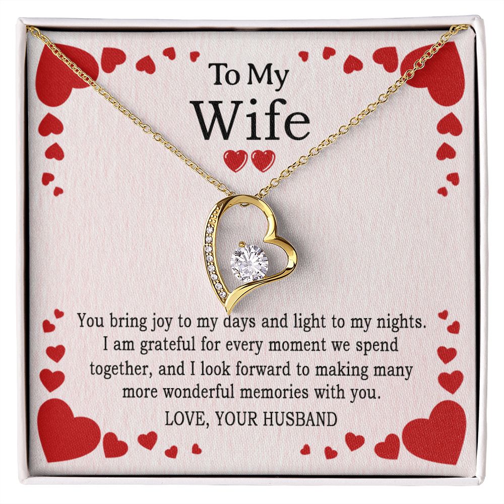 TO MY WIFE, FOREVER LOVE NECKLACE AND MESSAGE CARD, ANNIVERSARY, BIRTHDAY, GIFT FOR HER, JEWELRY FOR HER, PENDANT FOR HER