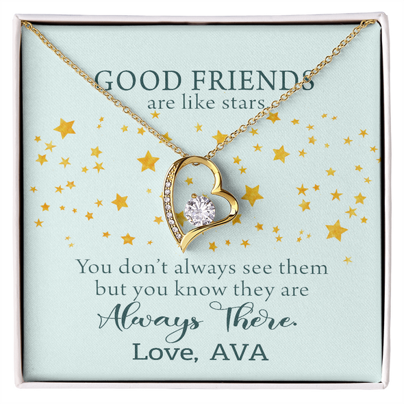 To My Good Friends, Forever Love Necklace With You Don't Always See Them Custom Message Card, Jewelry For Her, Birthday, Gift For Her, Necklace for Her