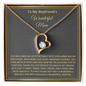 To My Boyfriend's Wonderful Mom, Forever Love Necklace, Birthday, Mother's Day, Gift For Her, Christmas, Valentine's Day, Jewelry For Mom, Silver Pendant, Anniversary