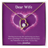 Dear Wife, Forever Love Necklace With Having You In My Life Message Card, Birthday, Anniversary, Valentine's Day Gift, Jewelry For Her, Pendant For Her, Customized Message Card