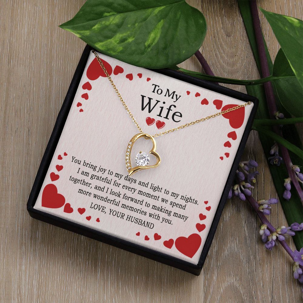 TO MY WIFE, FOREVER LOVE NECKLACE AND MESSAGE CARD, ANNIVERSARY, BIRTHDAY, GIFT FOR HER, JEWELRY FOR HER, PENDANT FOR HER