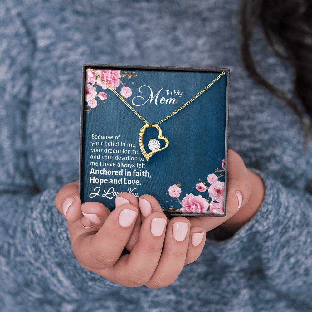 Forever Love Necklace with On Demand Message Card, Gift For Mother's Day, Christmas, Birthday, Jewelry For Her, Mother/Daughter Gifts, Gold/silver Necklace