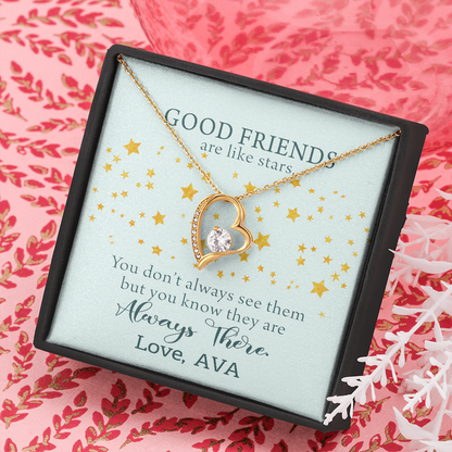 To My Good Friends, Forever Love Necklace With You Don't Always See Them Custom Message Card, Jewelry For Her, Birthday, Gift For Her, Necklace for Her