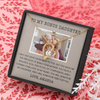 To My Bonus Daughter, Forever Love Necklace With Privilege Of Being Your Mother Message Card, Customized Picture And Name Gift Pendant For Her, Christmas, Birthday, Anniversary, Gift For Her