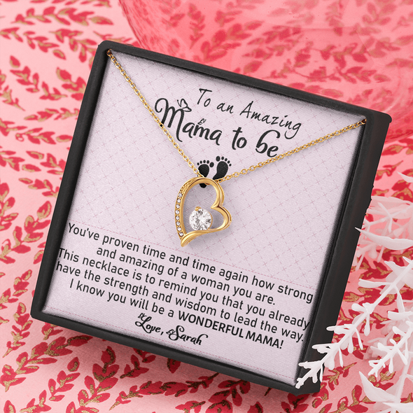 To An Amazing Mama To Be Forever Love Necklace, Mother's Day, Anniversary, Birthday, Mother's Day, Christmas, Gift For Her Valentine's Day, Jewelry For Mom, Customized Pendant For Newly Mom
