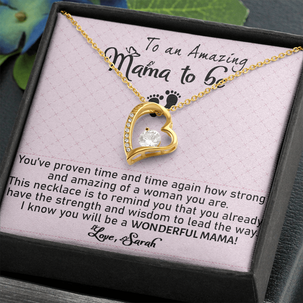 To An Amazing Mama To Be Forever Love Necklace, Mother's Day, Anniversary, Birthday, Mother's Day, Christmas, Gift For Her Valentine's Day, Jewelry For Mom, Customized Pendant For Newly Mom