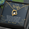 To My Beautiful Wife, Forever Love Necklace With Our Journey Through Life Means Everything To Me Customized Message Card, Birthday, Gift For Her, Jewelry For Her, Pendant For Her
