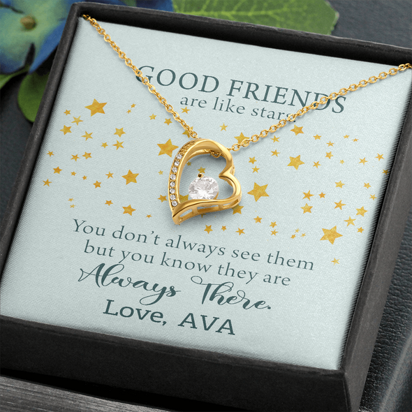 To My Good Friends, Forever Love Necklace With You Don't Always See Them Custom Message Card, Jewelry For Her, Birthday, Gift For Her, Necklace for Her