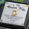 To My Badass Wife, Forever Love Necklace With Whenever You Feel Inadequate Remember Whose Queen You Are Customized Message Card, Anniversary, Birthday, Gift For Her, Jewelry For Her, Pendant For Her