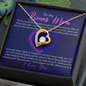 To My Bonus Mom, Forever Love Necklace, Necklace With Thanks For Being Brave Message Card For Her, Mother’s Day Gift Pendant For Her, Christmas, Birthday, Anniversary, Jewelry For Her