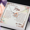 To My Boyfriend's Mom, Interlocking Hearts Necklace With I Will Forever Be Grateful To You Message Card, Mother's Day Gift, Anniversary Gift, Birthday Gift, Jewelry For Her, Customized Message Card