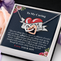 To My Caring Mom, Interlocking Heart Necklace, Birthday, Mother's Day, Christmas, Gift For Her, Valentine's Day, Jewelry For Mom, Silver Pendant, Anniversary