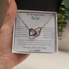 To My Beautiful Wife, Interlocking Hearts Necklace, Customized Pendant For Her, Jewelry For Her, Birthday Gift, Anniversary, Christmas, Gift For Her, Valentine's Day