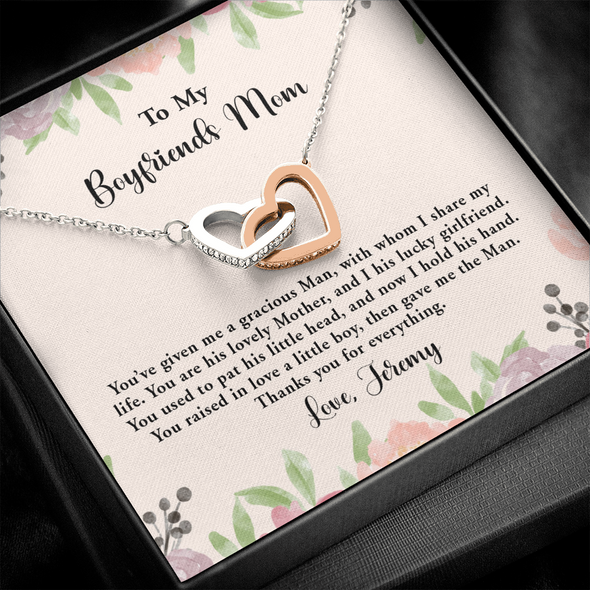 For Boyfriend's Mom, Interlocking Hearts Necklace, Mother's Day Gift For Her, Christmas Gift, Birthday Gift, Necklace For Her, Precious Gift For Her, Jewelry For Her
