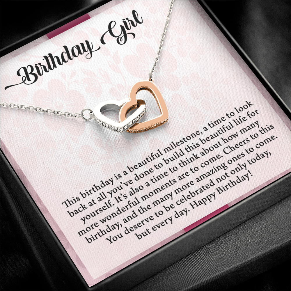Birthday Girl, Interlocking Hearts Necklace, Birthday Gift For Her, Jewelry For Her, Present For Her Birthday, Necklace For Her, Gift For Her