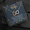 To My Beautiful Wife, Interlocking Hearts Necklace With Our Journey Through Life Means Everything To Me Customized Message Card, Birthday, Gift For Her, Jewelry For Her, Pendant For Her