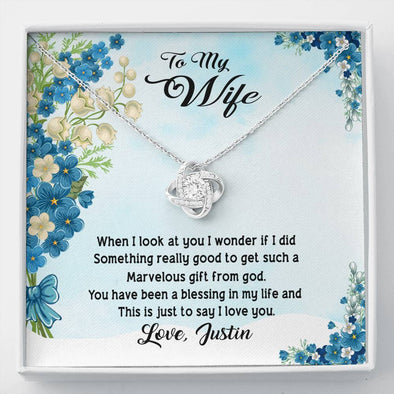 To My Wife, You Have Been A Blessing In My Life And This Is Just To Say That I Love You, Custom Name Jewelry, Couple Accessories, Customized Love Knot Necklace