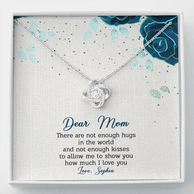 Dear Mom, Personalized Knot Necklace, Necklace With Message Card, Silver Necklace, Gift For Mother's Day, Christmas, Birthday, Jewelry For Her