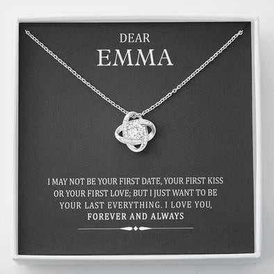 Dear Wife, I Want To Be Your Last Everything, Personalized Pendant, Birthday, Anniversary, Valentine's day, Customized Knot Necklace, Couple Collection