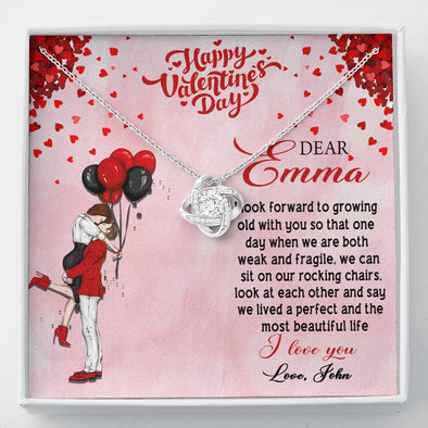 My Dear Wife, We Lived A Perfect Life I Love You, Couple Accessories, Valentine’s Gift, Birthday, Customized Knot Necklace, Jewelry For Her