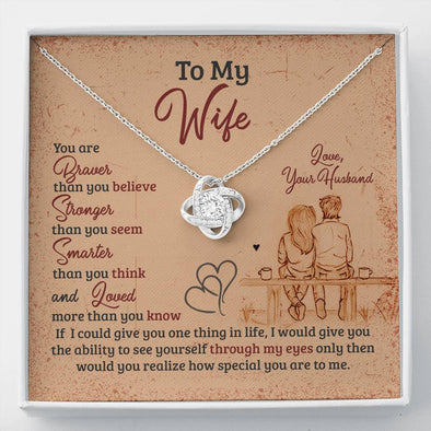 To My Wife You Are Special to Me Silver Knot Pendant, Gift for Wife for Christmas, Valentine's Day, Anniversary, Couple Collection, Necklace With Message Card