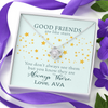 To My Good Friends, Love Knot Necklace With You Don't Always See Them Custom Message Card, Jewelry For Her, Birthday, Gift For Her, Necklace for Her