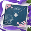 To My Mom, I Love You Knot Pendant With Message Card, Necklace For Mother's Day, Christmas, Birthday, Gift Ideas For Mom, Silver Jewelry For Her