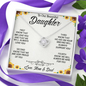 To Our Beautiful Daughter, Love Knot Necklace With Know That We Love You Message Card, Daughter's Day, Birthday Gift For Her, Jewelry For Her, Necklace For Her, Pendant For Her