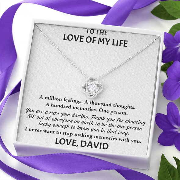 Customized Pendant To Love Of My Life, Love Knot Necklace, Gift For Her, Birthday Gift, Christmas, Anniversary, Gift For Her, Valentine's Day, Jewelry For Her