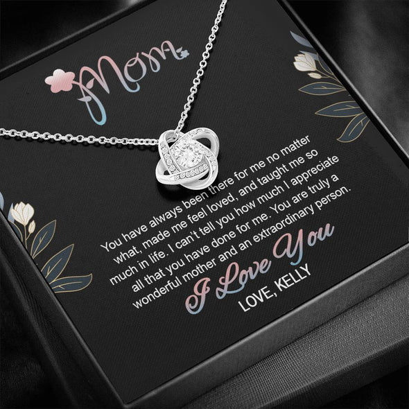 Mom, You Are Truly A Wonderful Mother Customized Knot Pendant, Personalized Necklace With Message Card, Silver Jewelry For Her, Gift Ideas For Mom