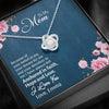 To My Mom, I Love You Knot Pendant With Message Card, Necklace For Mother's Day, Christmas, Birthday, Gift Ideas For Mom, Silver Jewelry For Her