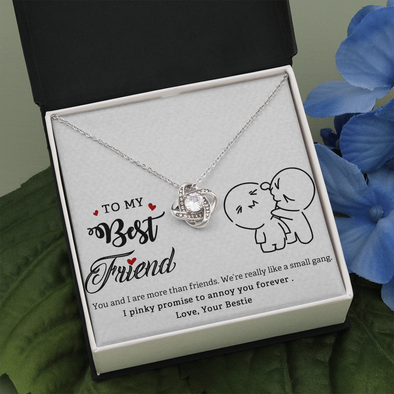 To My Best Friend, Love Knot Necklace With You And I Are More Than Friends Message Card, Necklace for Her, Pendant For Her, Birthday, Gift For Her, Jewelry For Her