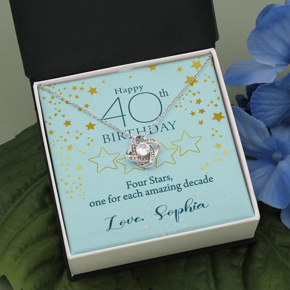Customized Birthday Year & Name, Love Knot Necklace, Gift For Mom/Wife/Girlfriend/Sister, Birthday Gift For Her, Necklace For Her, Precious Gift For Her, Jewelry For Her, Best Birthday Gift