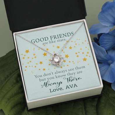 To My Good Friends, Love Knot Necklace With You Don't Always See Them Custom Message Card, Jewelry For Her, Birthday, Gift For Her, Necklace for Her