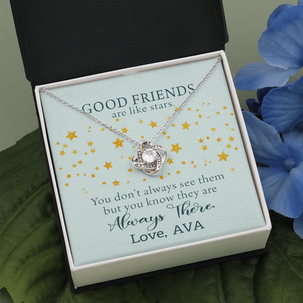 To My Good Friends, Love Knot Necklace With You Don't Always See Them Custom Message Card, Jewelry For Her, Birthday, Gift For Her, Necklace for Her
