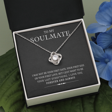 My Soulmate, Love Knot Necklace With Message Card, Jewelry For Her, Anniversary, Birthday, Gift For Her, Pendant For Her, Attractive Necklace With Message Card