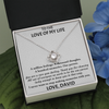 Customized Pendant To Love Of My Life, Love Knot Necklace, Gift For Her, Birthday Gift, Christmas, Anniversary, Gift For Her, Valentine's Day, Jewelry For Her