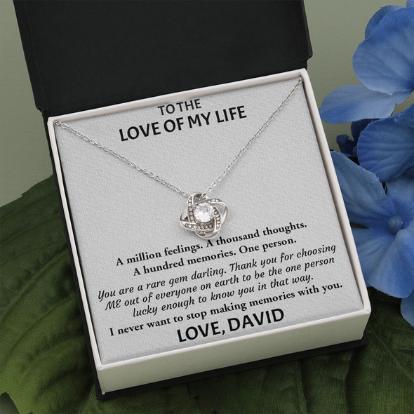Customized Pendant To Love Of My Life, Love Knot Necklace, Gift For Her, Birthday Gift, Christmas, Anniversary, Gift For Her, Valentine's Day, Jewelry For Her