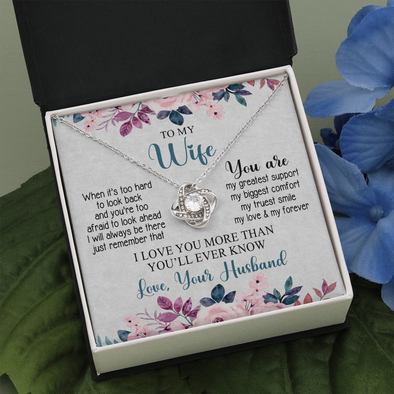 To My Wife, Love Knot Necklace With I Will Always Be There Just Remember That Message Card, Jewelry For Her, Birthday, Gift For Her, Pendant For Her, Message Card