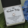 To My Badass Wife, Love Knot Necklace With Whenever You Feel Inadequate Remember Whose Queen You Are Customized Message Card, Anniversary, Birthday, Gift For Her, Jewelry For Her, Pendant For Her