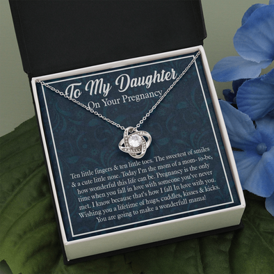 On Your Pregnancy, Love Knot Necklace With You Are Going to Make A Wonderful Mama Message Card, Pendant For Her, Pregnancy Gift For Your Daughter, Necklace For Her