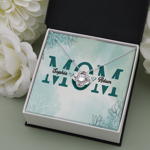 Mom Customized Pendant, Love Knot Necklace, Customized Pendant For Her, Mother’s Day Gift For Her, Birthday Gift, Christmas, Anniversary, Gift For Her, Valentine's Day, Jewelry For Her